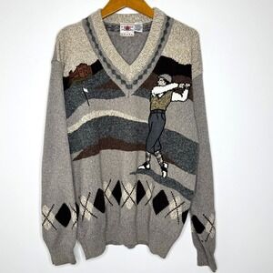 Vintage Cotton Traders Golfer Knit Sweater‎ Mens Large